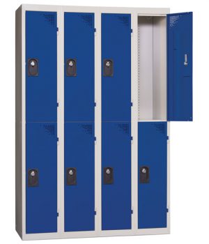 Vestiaire Multicases 4 Colonnes de 2 Cases Bleu L300